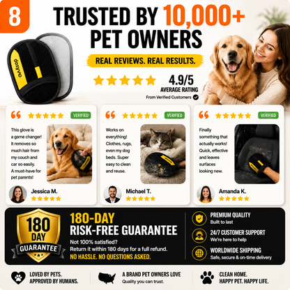 🔥 The dosyvo Pet Hair Removal Glove – Swipe to Lift Fur from Furniture, Clothes & Cars | Limited Time: 70% OFF