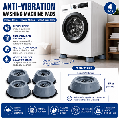 Washer Shaking & Noise! Anti Vibration Pads (4 PCS) | Protects Floors, Stops “Walking” – Easy Install