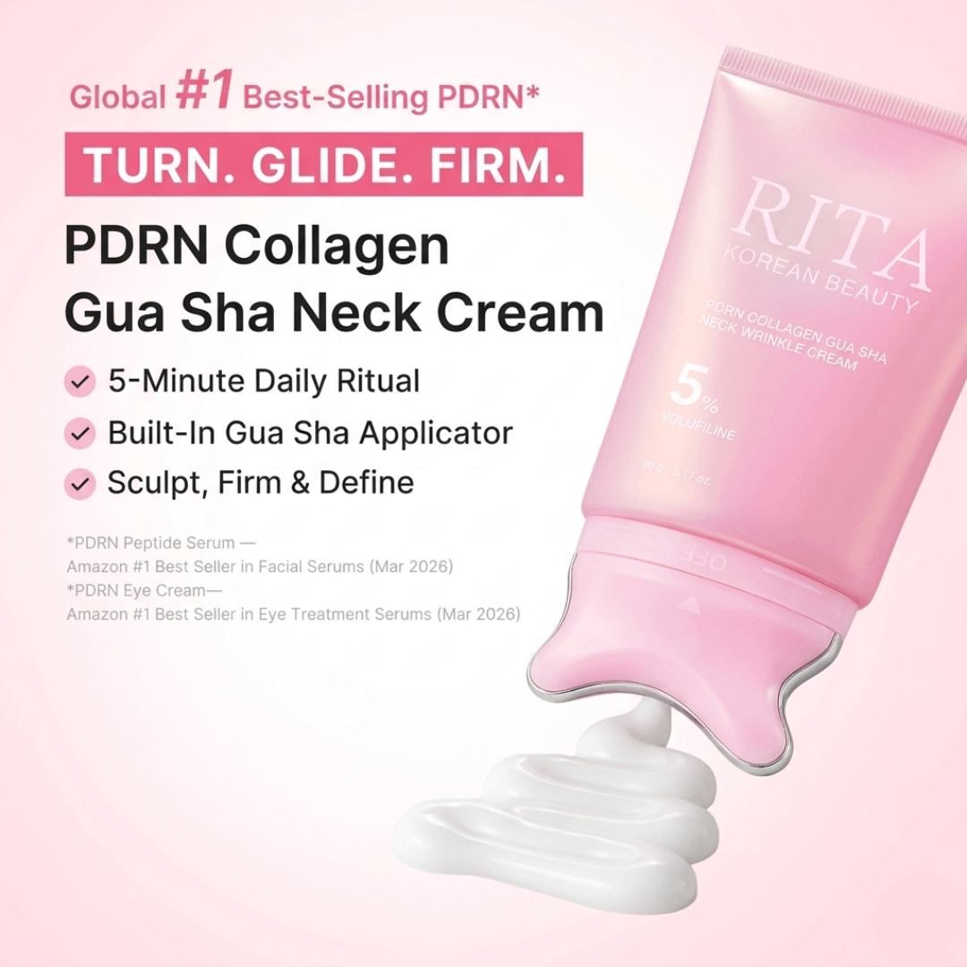 🔥 5-Min Neck Lift Cream – PDRN Collagen Gua Sha, Firms Turkey Neck & Jawline