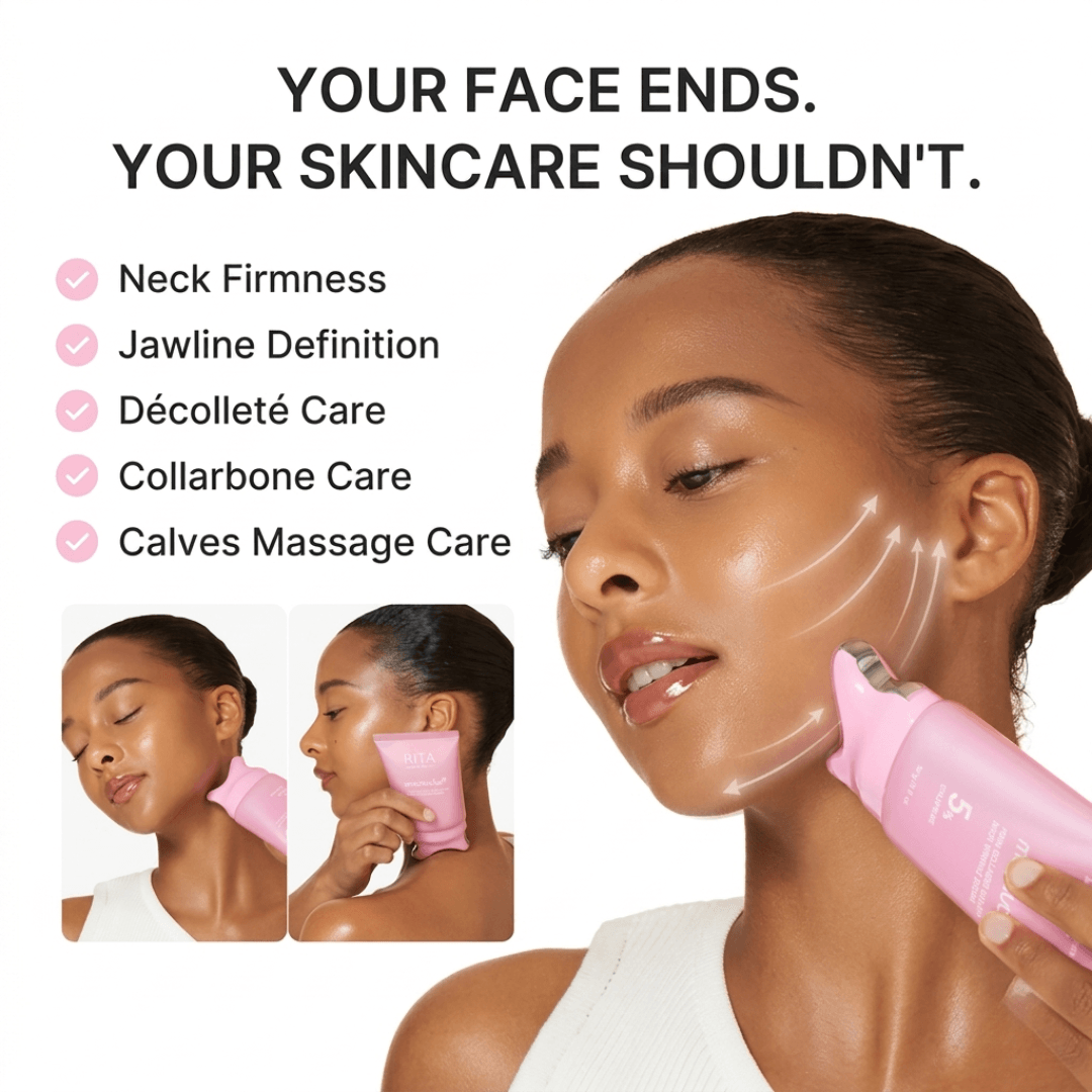 🔥 5-Min Neck Lift Cream – PDRN Collagen Gua Sha, Firms Turkey Neck & Jawline
